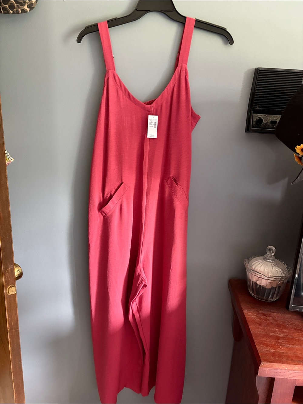 Maurices Rose-Red Sleeveless Jumpsuit